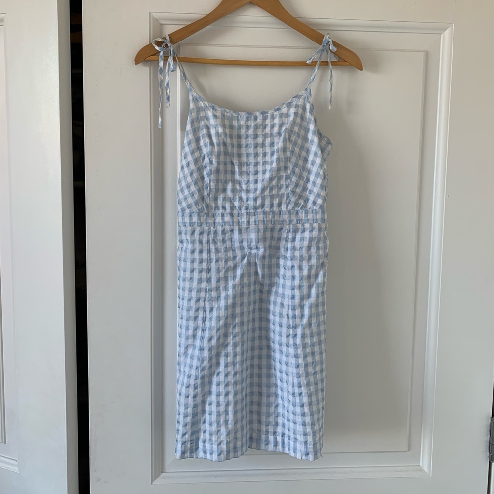 Madewell Gingham Tie-Strap Dress